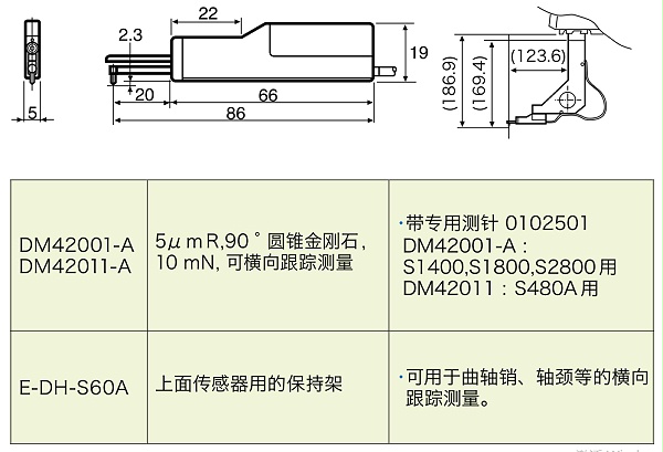 粗糙度测量仪SURFCOM-1400G-薄型传感器